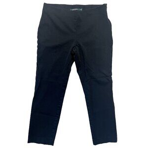 Lauren Ralph Lauren Pants Women's 8 Black Stretch Twill Skinny‎ Side Zip